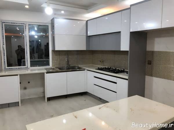 کابینت شیک و سفید رنگ 