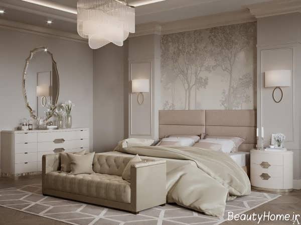 طراحی داخلی نیمه کلاسیک اتاق خواب 