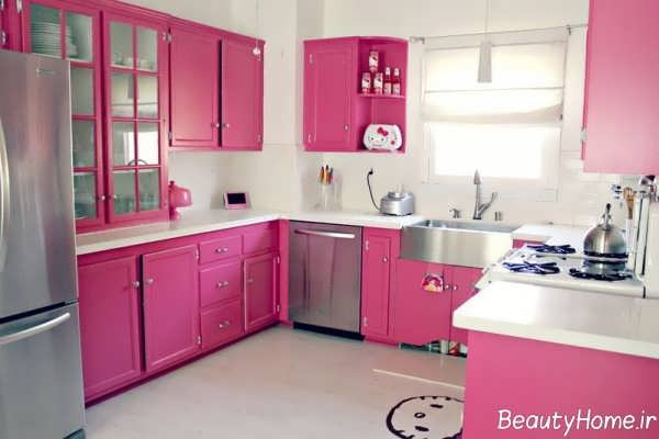 مدل کابینت صورتی تیره 
