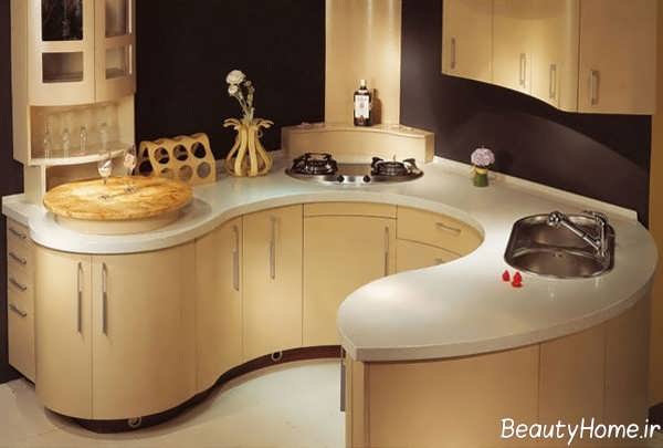 مدل کابینت گرد مخصوص آشپزخانه 